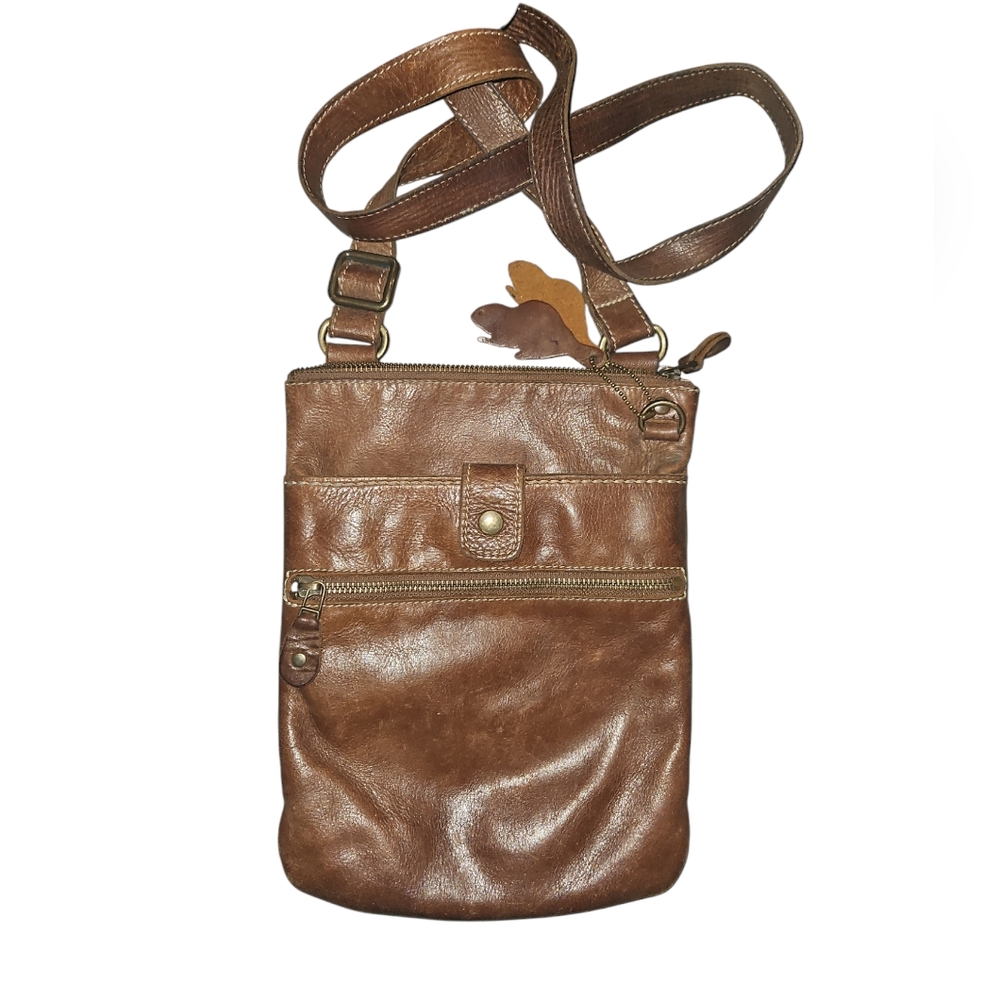 Roots Canada Venetian Village Prince Tan Leather Crossbody Bag